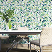 Load image into Gallery viewer, Green Leaves Peel &amp; Stick Wallpaper N04119
