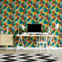 Load image into Gallery viewer, Colorful Circles Retro Peel &amp; Stick Wallpaper N04131
