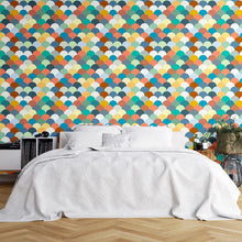 Load image into Gallery viewer, Colorful Mermaid Tail Peel &amp; Stick Wallpaper N04132
