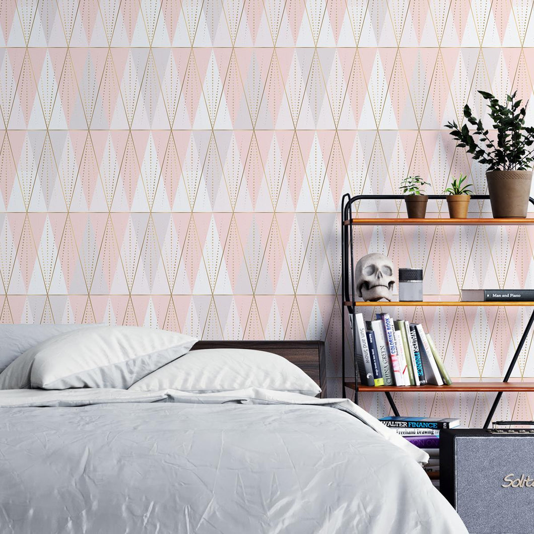 Geometric Plaid Peel & Stick Wallpaper N04134