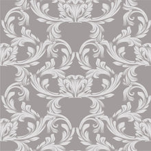 Load image into Gallery viewer, Damask Gray Peel &amp; Stick Wallpaper N04147
