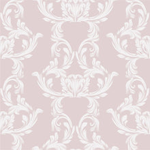 Load image into Gallery viewer, Damask Pink and White Peel &amp; Stick Wallpaper N04148
