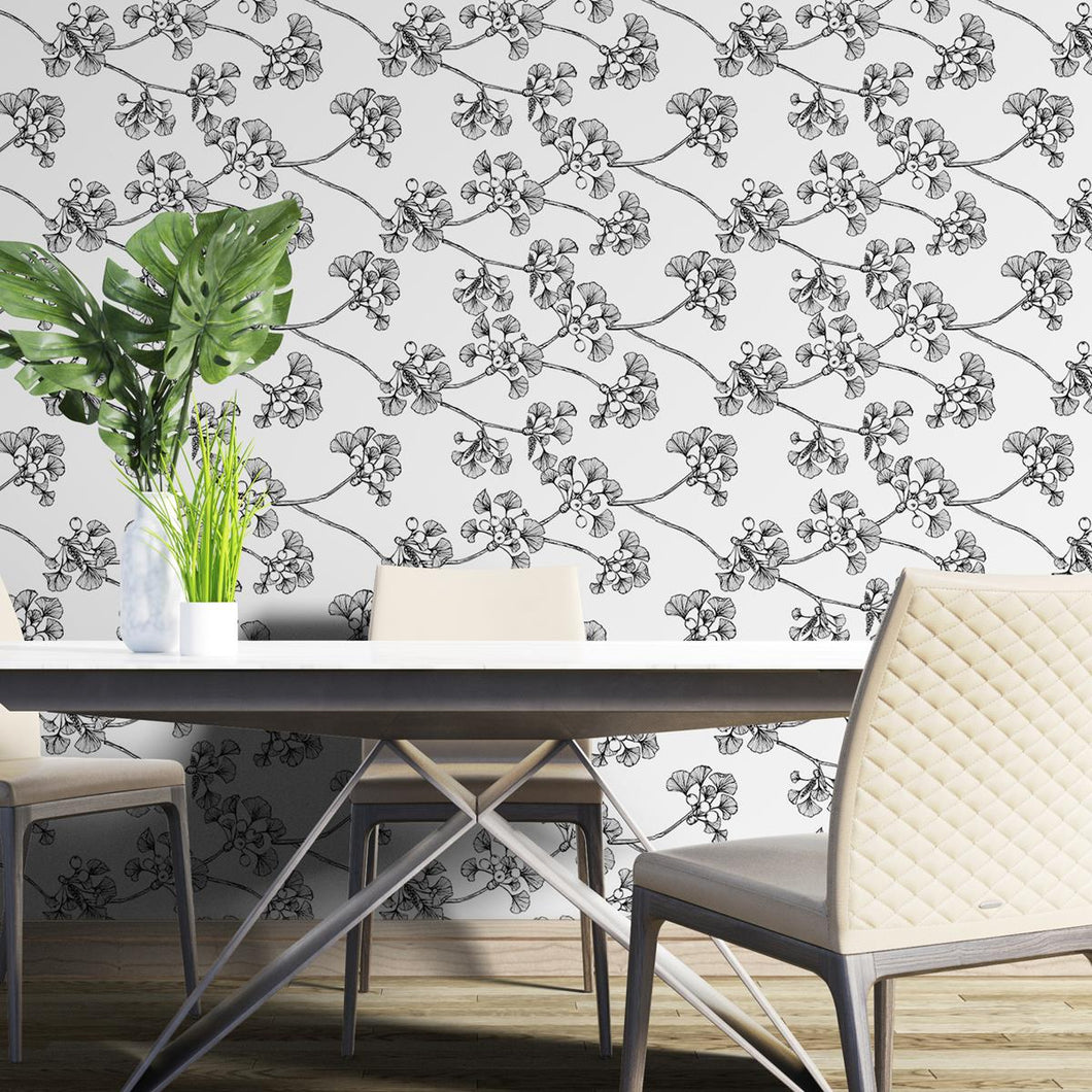 Floral Minimalist Peel & Stick Wallpaper N04160