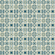 Load image into Gallery viewer, Tile Blue and Green Peel &amp; Stick Wallpaper N04163
