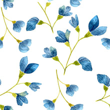 Load image into Gallery viewer, Blue Flowers Watercolor Peel &amp; Stick Wallpaper N04168
