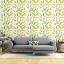 Load image into Gallery viewer, Tropical Watercolor Leaves Peel &amp; Stick Wallpaper N04169
