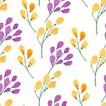 Load image into Gallery viewer, Yellow and Purple Flowers Peel &amp; Stick Wallpaper N04171
