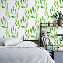 Load image into Gallery viewer, Tropical Watercolor Leaves Peel &amp; Stick Wallpaper N04173
