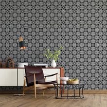 Load image into Gallery viewer, Damask Black and White Peel &amp; Stick Wallpaper N04175
