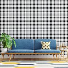 Load image into Gallery viewer, B&amp;W Plaid Peel &amp; Stick Wallpaper N04187
