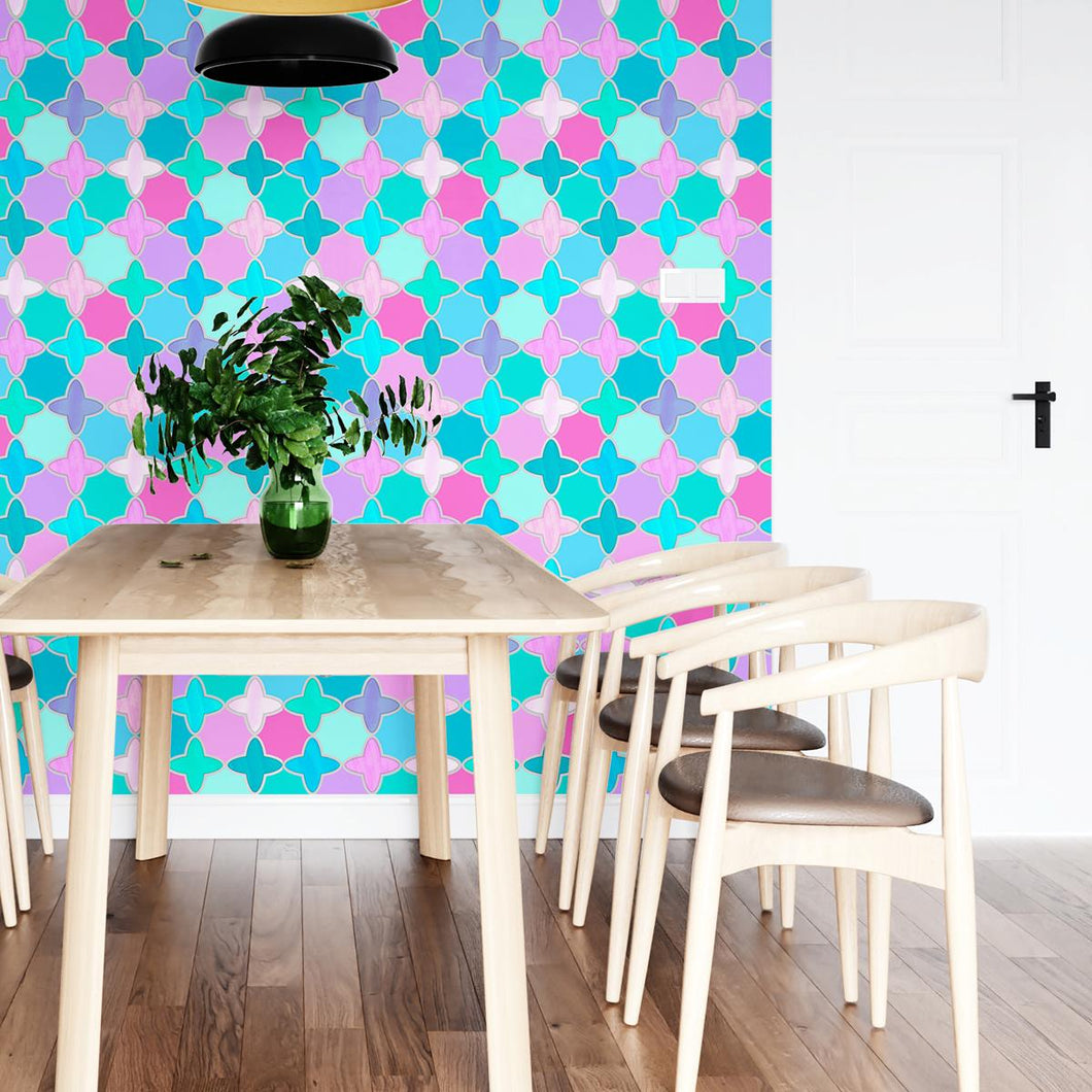 Colorful Retro Peel & Stick Wallpaper N04196