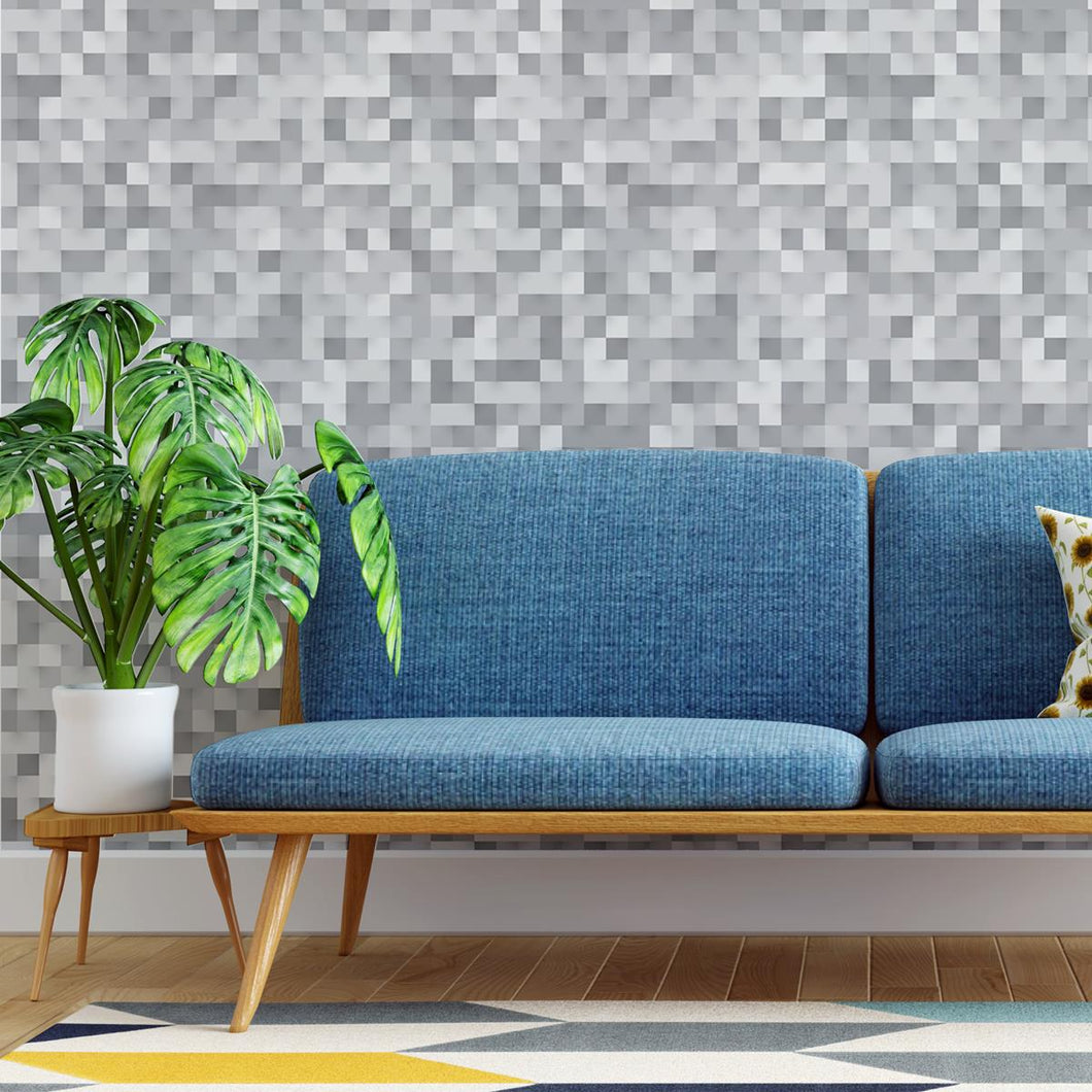 Gray Pixels Peel & Stick Wallpaper N04215