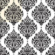 Load image into Gallery viewer, Damask Black and White Peel &amp; Stick Wallpaper N04220
