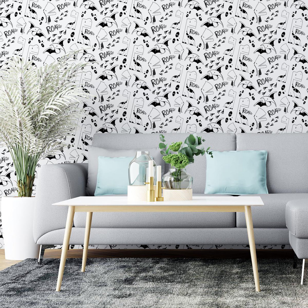 Dinosaurs to Color Peel & Stick Wallpaper N04241