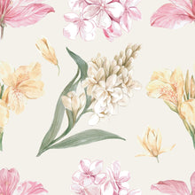 Load image into Gallery viewer, Yellow and Pink Flowers Peel &amp; Stick Wallpaper N04246
