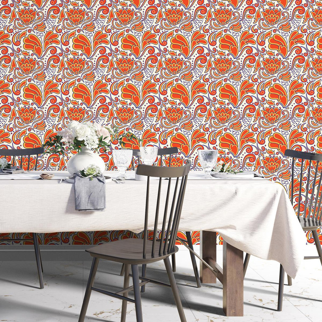 Indian Flowers Peel & Stick Wallpaper N04249