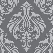 Load image into Gallery viewer, Damask Grey Peel &amp; Stick Wallpaper N04252
