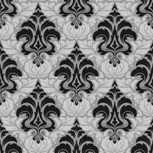 Load image into Gallery viewer, Damask Grey Black Peel &amp; Stick Wallpaper N04256
