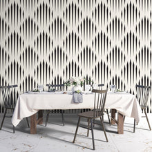 Load image into Gallery viewer, Off White &amp; Black Geometric Peel &amp; Stick Wallpaper N04277
