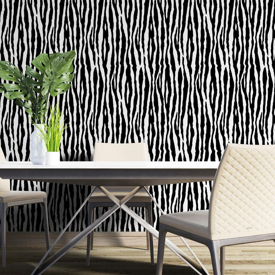 Animal Print Zebra Peel & Stick Wallpaper N04284