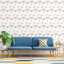Load image into Gallery viewer, Flamingos Leaves Peel &amp; Stick Wallpaper N04300

