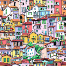 Load image into Gallery viewer, Colorful Houses Peel &amp; Stick Wallpaper N05001
