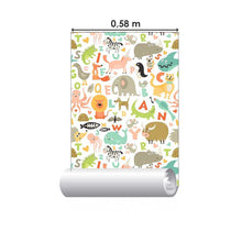Load image into Gallery viewer, Animals and Letters Colorful Peel &amp; Stick Wallpaper N05004
