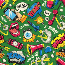 Load image into Gallery viewer, Pop Art Green Peel &amp; Stick Wallpaper N05015
