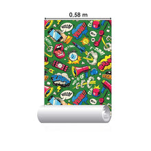Load image into Gallery viewer, Pop Art Green Peel &amp; Stick Wallpaper N05015

