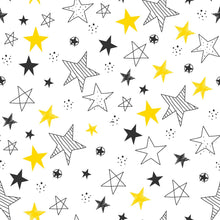 Load image into Gallery viewer, Cartoon Stars Black and Yellow Peel &amp; Stick Wallpaper N05026
