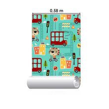 Load image into Gallery viewer, Tiger in the City Childlike Peel &amp; Stick Wallpaper N05028
