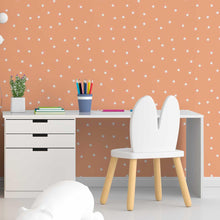 Load image into Gallery viewer, Star White and Salmon Peel &amp; Stick Wallpaper N05035
