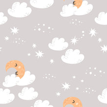 Load image into Gallery viewer, Moon Clouds and Stars Peel &amp; Stick Wallpaper N05046
