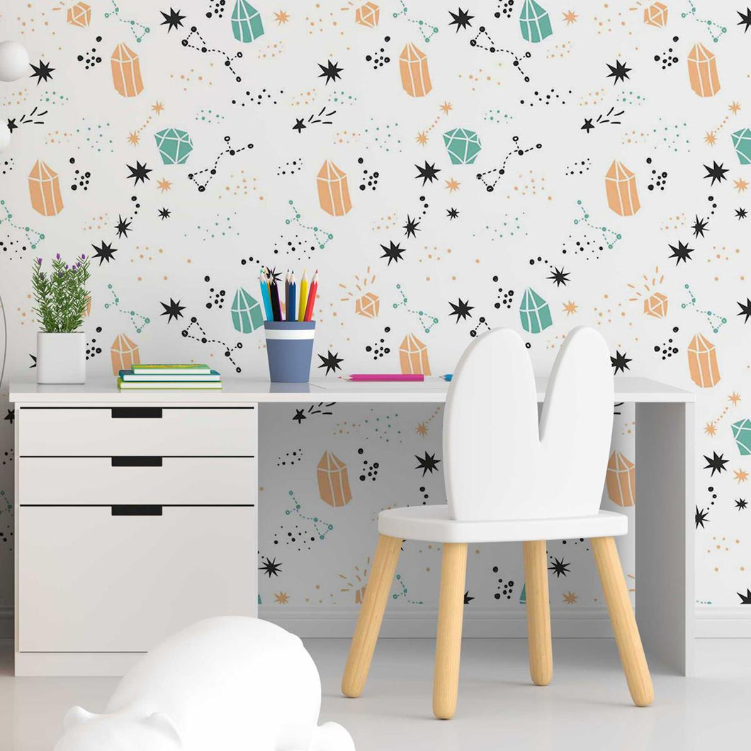 Cristais and Stars Peel & Stick Wallpaper N05047
