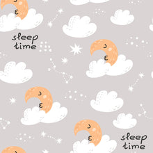 Load image into Gallery viewer, Moon Clouds and Stars Gray Peel &amp; Stick Wallpaper N05049
