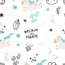 Load image into Gallery viewer, Believe in Magic Flying Unicorns Peel &amp; Stick Wallpaper N05050
