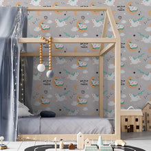 Load image into Gallery viewer, Unicorns in the Starry Sky Peel &amp; Stick Wallpaper N05052
