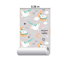 Load image into Gallery viewer, Unicorns in the Starry Sky Peel &amp; Stick Wallpaper N05052

