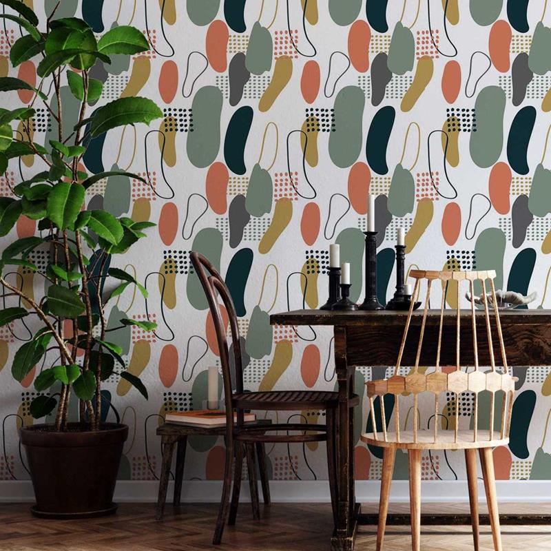 Abstract Hand Draw Peel & Stick Wallpaper N05055