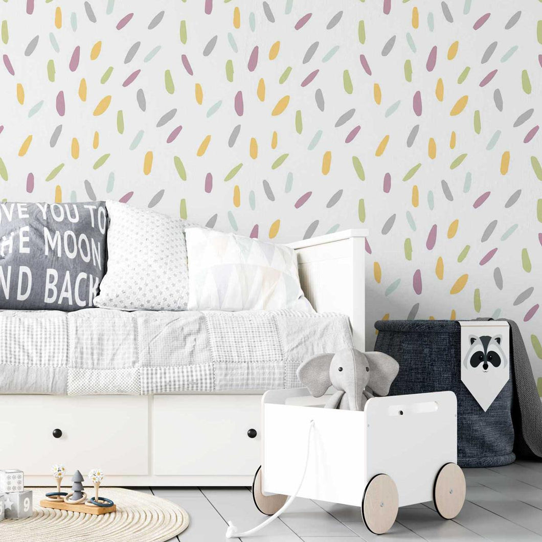Brushstrokes Multi-Color Peel & Stick Wallpaper N05074