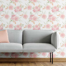 Load image into Gallery viewer, Watercolor Floral Roses Peel &amp; Stick Wallpaper N05078

