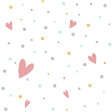 Load image into Gallery viewer, Hearts and Colorful Dots Peel &amp; Stick Wallpaper N05079
