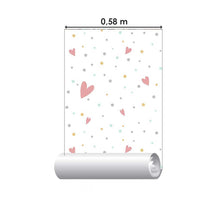 Load image into Gallery viewer, Hearts and Colorful Dots Peel &amp; Stick Wallpaper N05079
