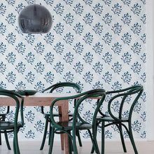 Load image into Gallery viewer, Geometrics Leaves Blue Peel &amp; Stick Wallpaper N05081
