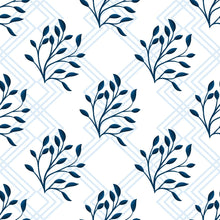 Load image into Gallery viewer, Geometrics Leaves Blue Peel &amp; Stick Wallpaper N05081
