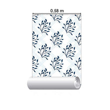 Load image into Gallery viewer, Geometrics Leaves Blue Peel &amp; Stick Wallpaper N05081
