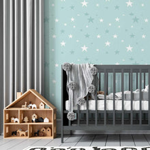Load image into Gallery viewer, Stars Blue and White Peel &amp; Stick Wallpaper N05083
