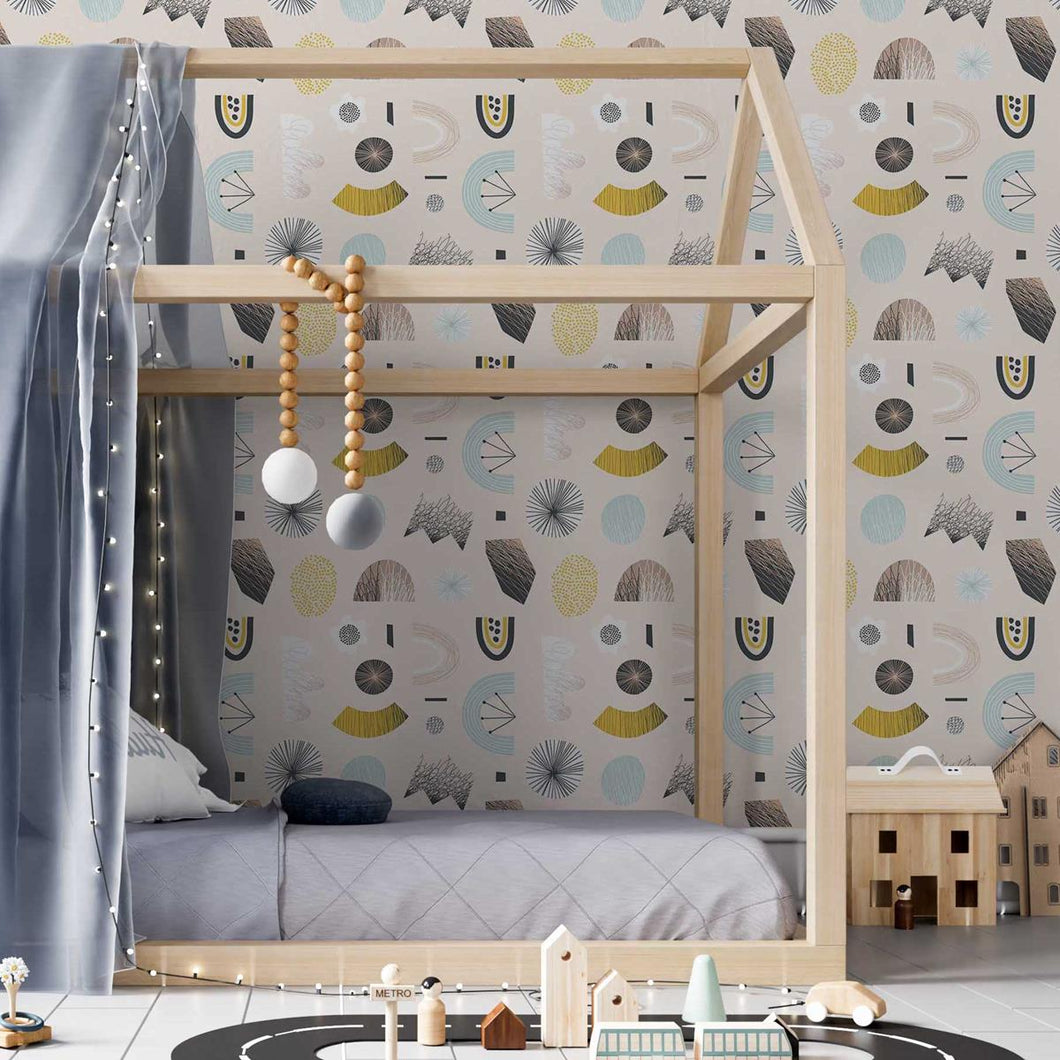 Abstract Beige Rosé Peel & Stick Wallpaper N05087