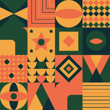 Load image into Gallery viewer, Yellow and Green Tile Retro Peel &amp; Stick Wallpaper N05101
