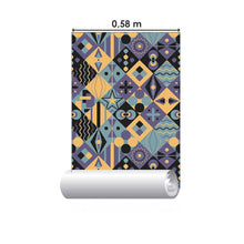 Load image into Gallery viewer, Purple and Yellow Tile Retro Peel &amp; Stick Wallpaper N05102
